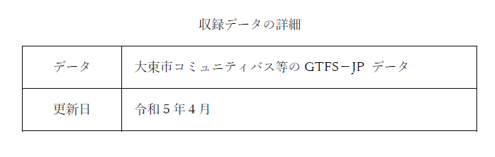 収録データの詳細 令和5年4月更新